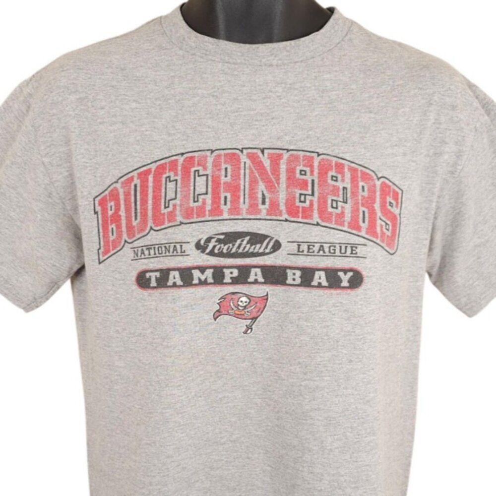 Vintage Tampa Bay Buccaneers T Shirt Mens Size Medium Gray 90s NFL Football